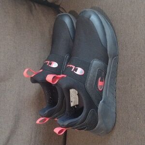 Champion Black and Red Slip-On Sneakers Euc